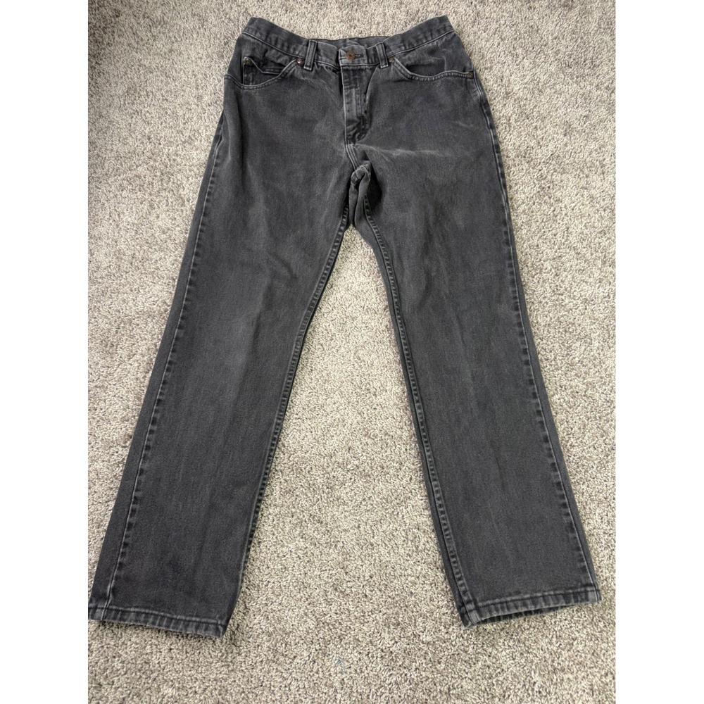 Lee Mens Regular Fit Straight Leg Jeans 34x30 Faded Black Denim 100% Cotton 0933